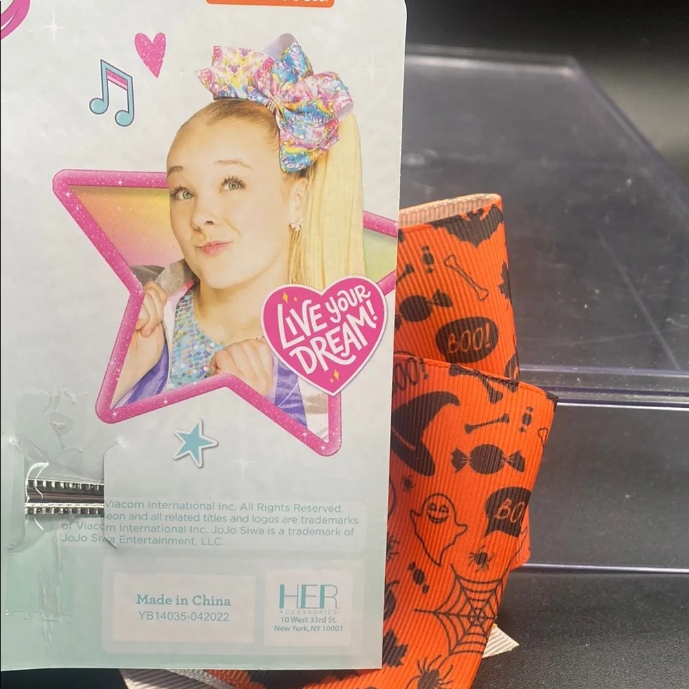 JoJo Siwa Festive Orange Hair Bow with Pumpkin Charm